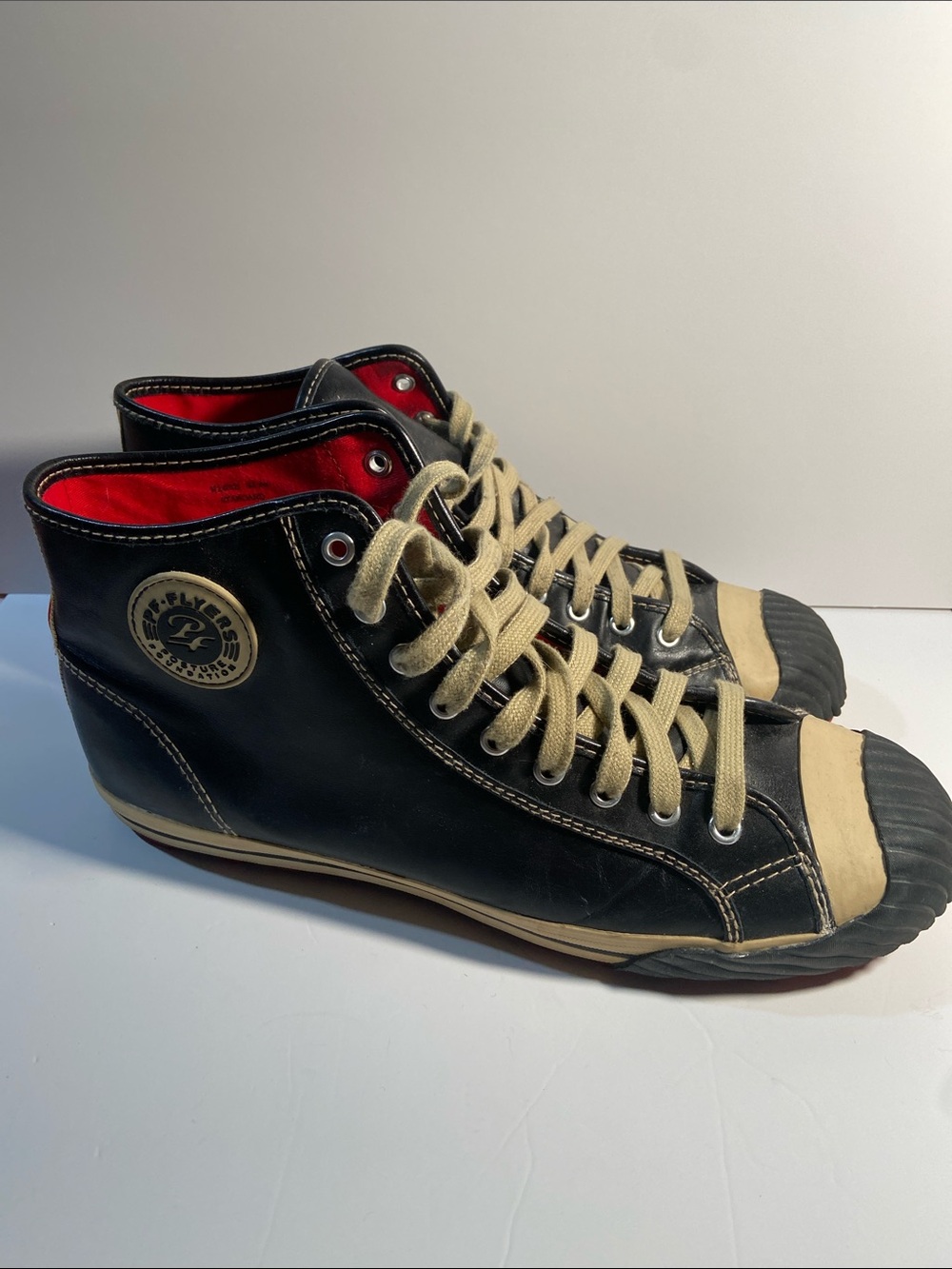 Mens Sz 13 PF Flyers Retro Leather Mid-top Runners